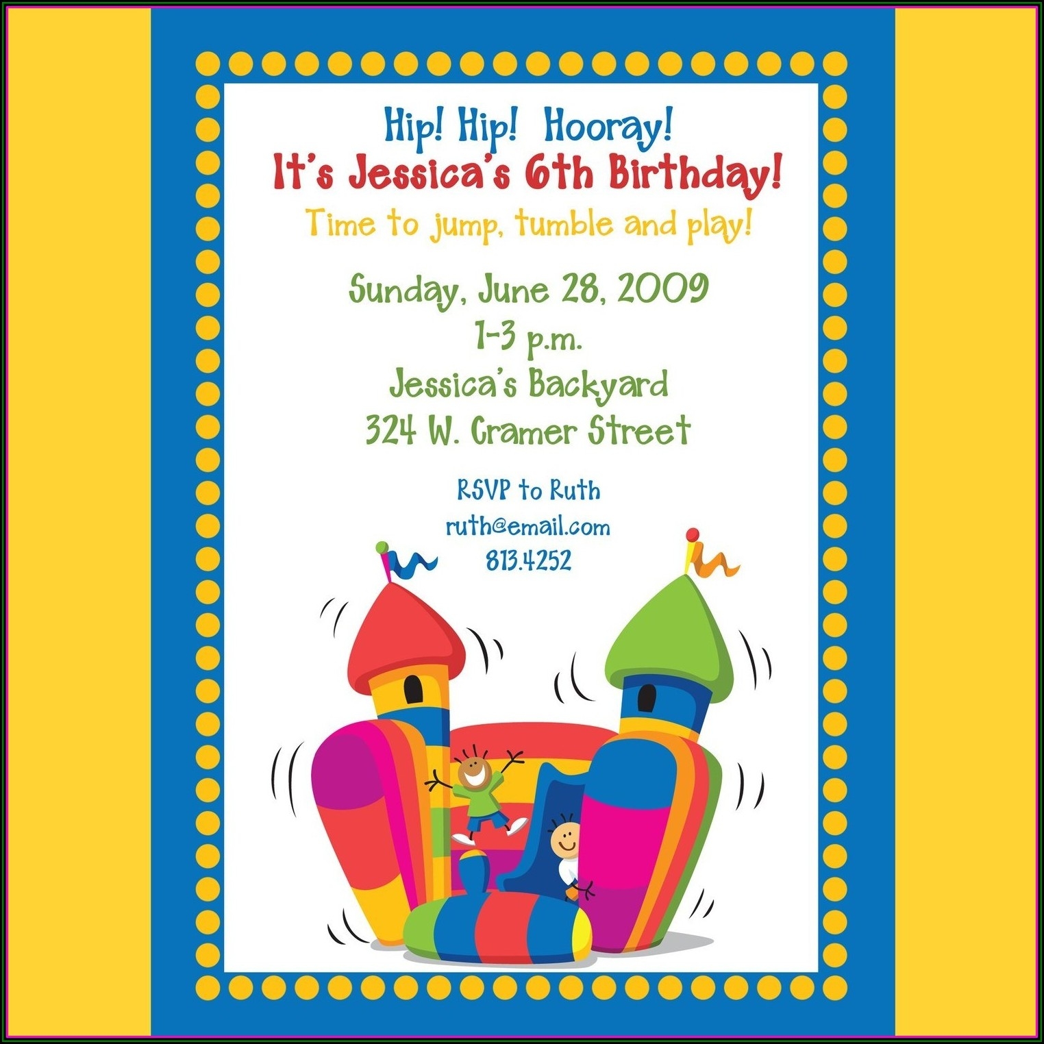 Bounce House Invitations Template Free Template 2 Resume Examples 