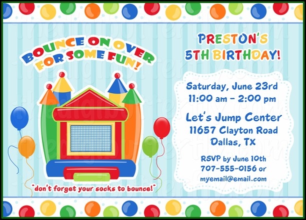 Bounce House Invitations Template Free Template 2 Resume Examples
