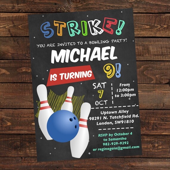 Bowling Party Invitation Template