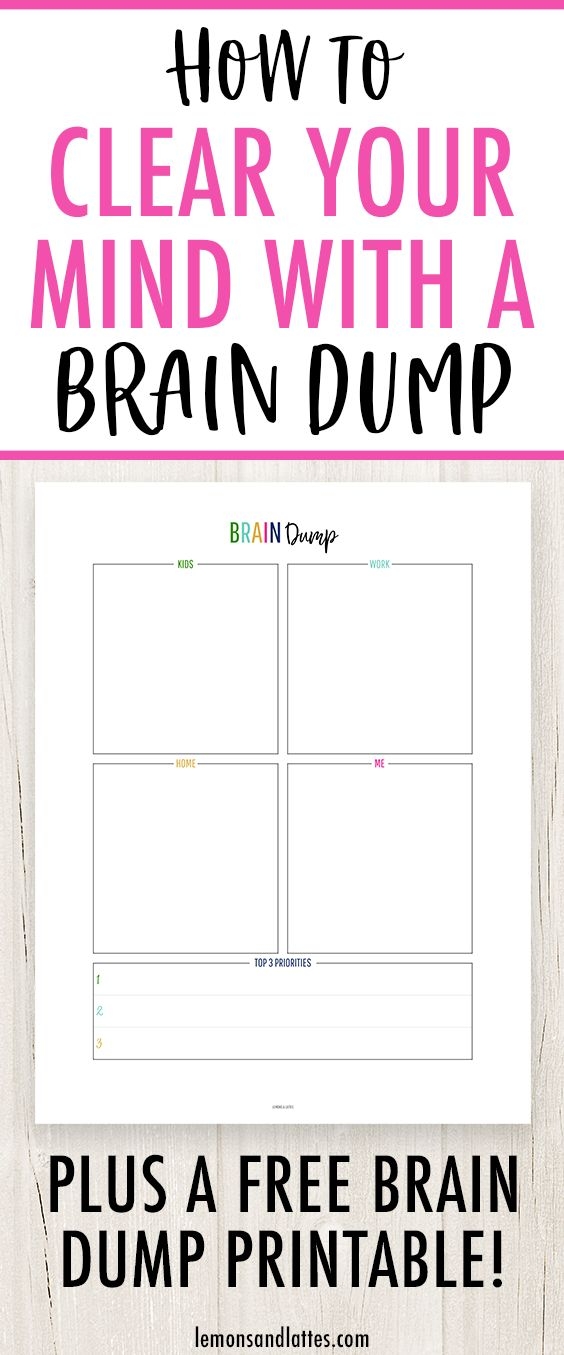 printable brain dump worksheet pdf