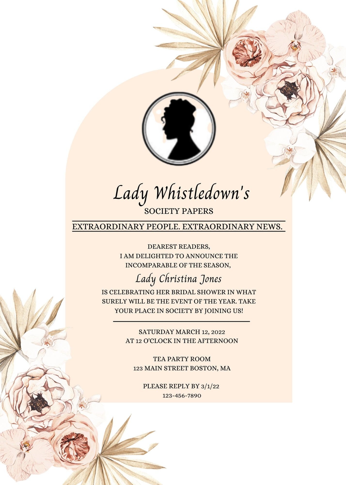 lady whistledown invitation template free