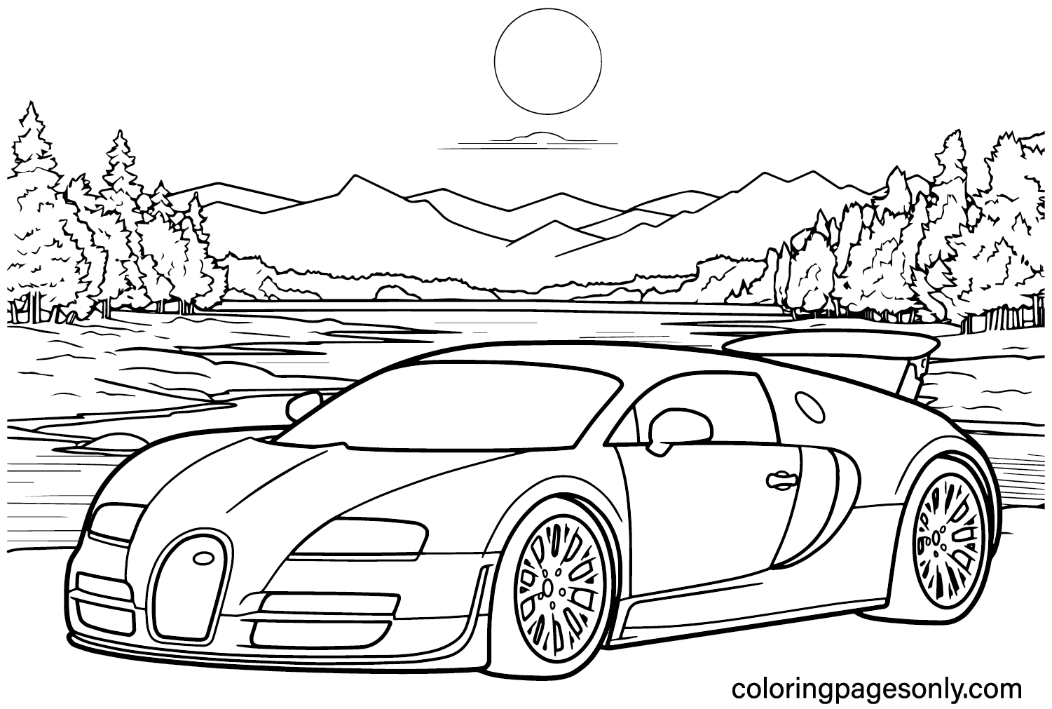 Bugatti Coloring Page PDF Free Printable Coloring Pages