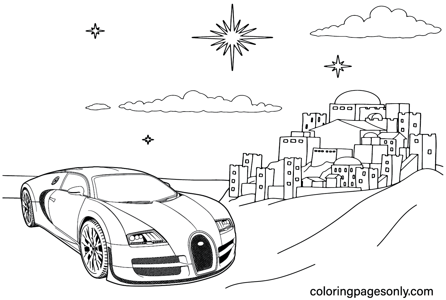 Bugatti Coloring Page PDF Free Printable Coloring Pages