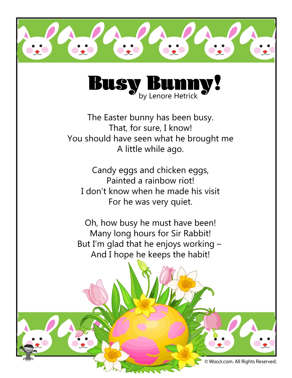 Busy Bunny Easter Poetry For Children Woo Jr Kids Activities