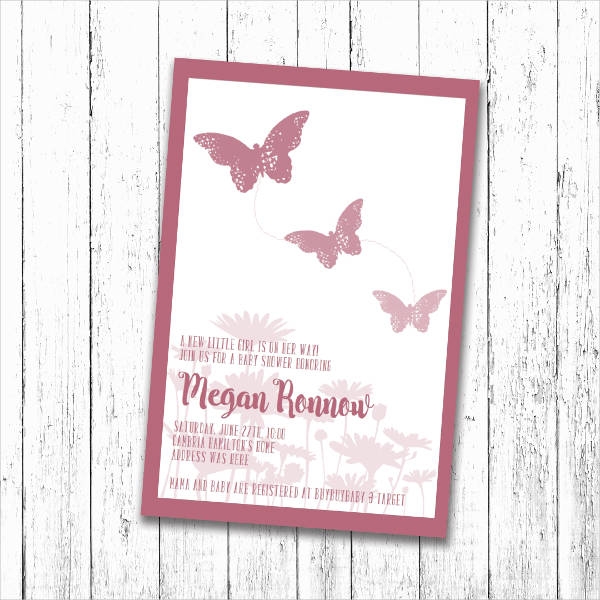 blank butterfly invitation template