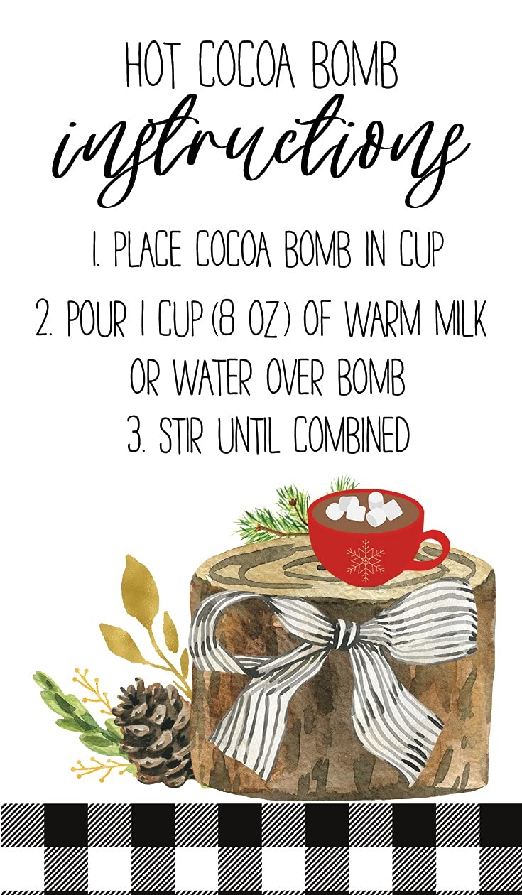 Buy Hot Cocoa Bomb Directions Hot Chocolate Bomb Instruction Cards 50 