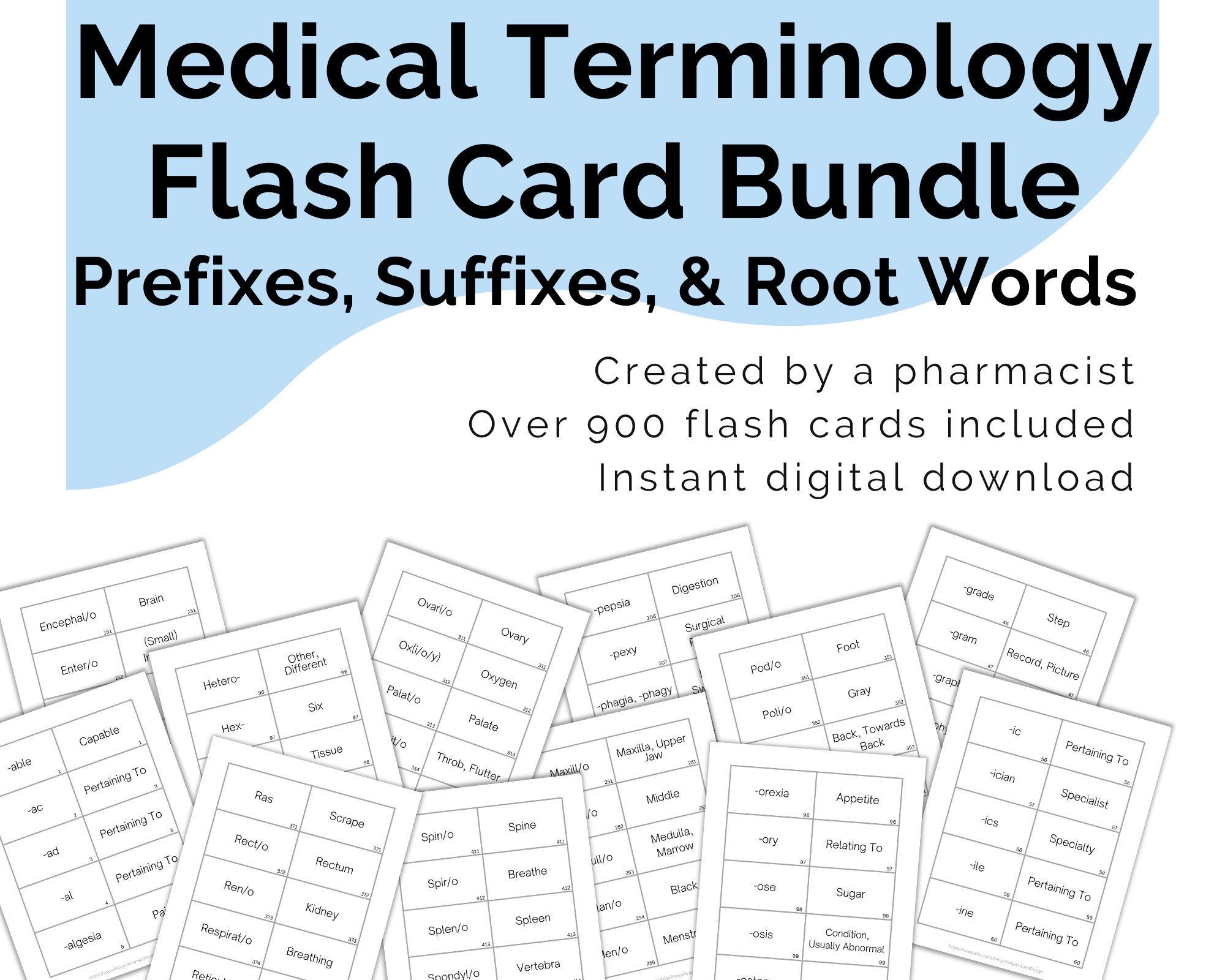 Buy Medical Terminology Printable Digital Download Bundle Root 
