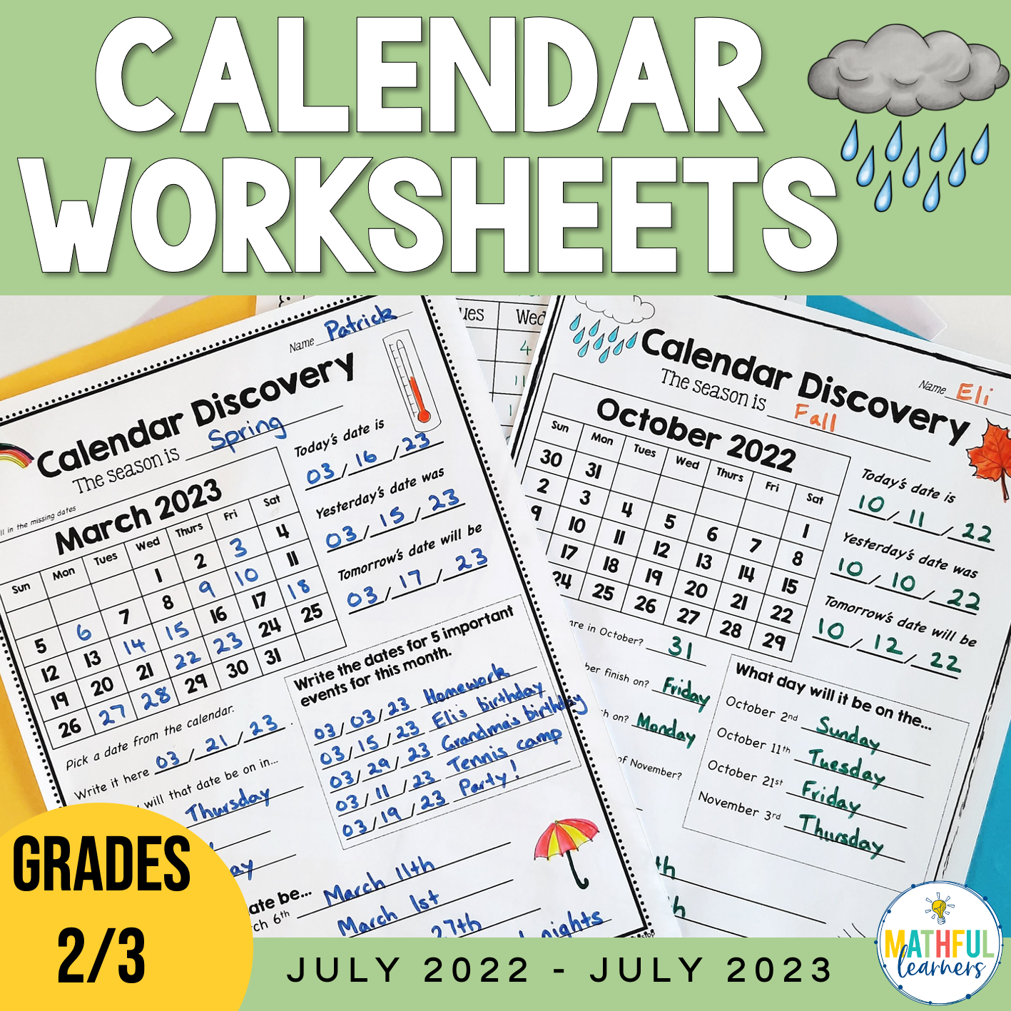 Calendar Skill Worksheets Practise Reading Calendars Mathful Learners