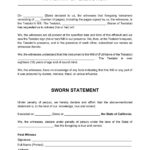 California Affidavit Template