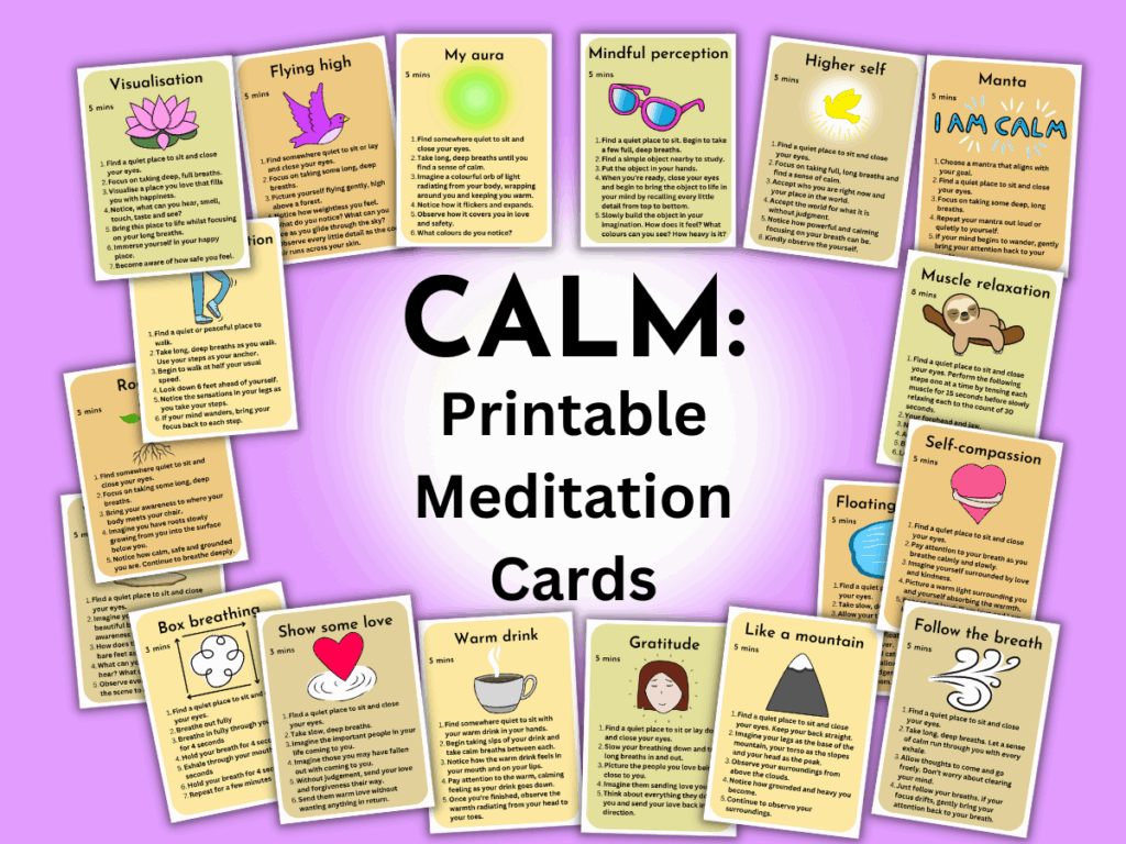 Calm Printable Meditation Cards