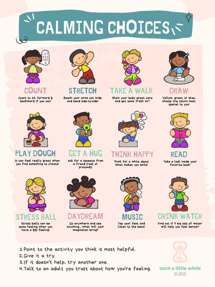 Calming Strategies Poster For Kids Printable Such A Little While