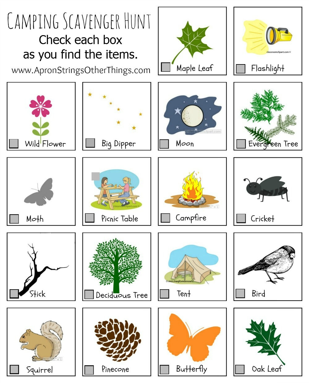 Camping Activities For Kids Printables