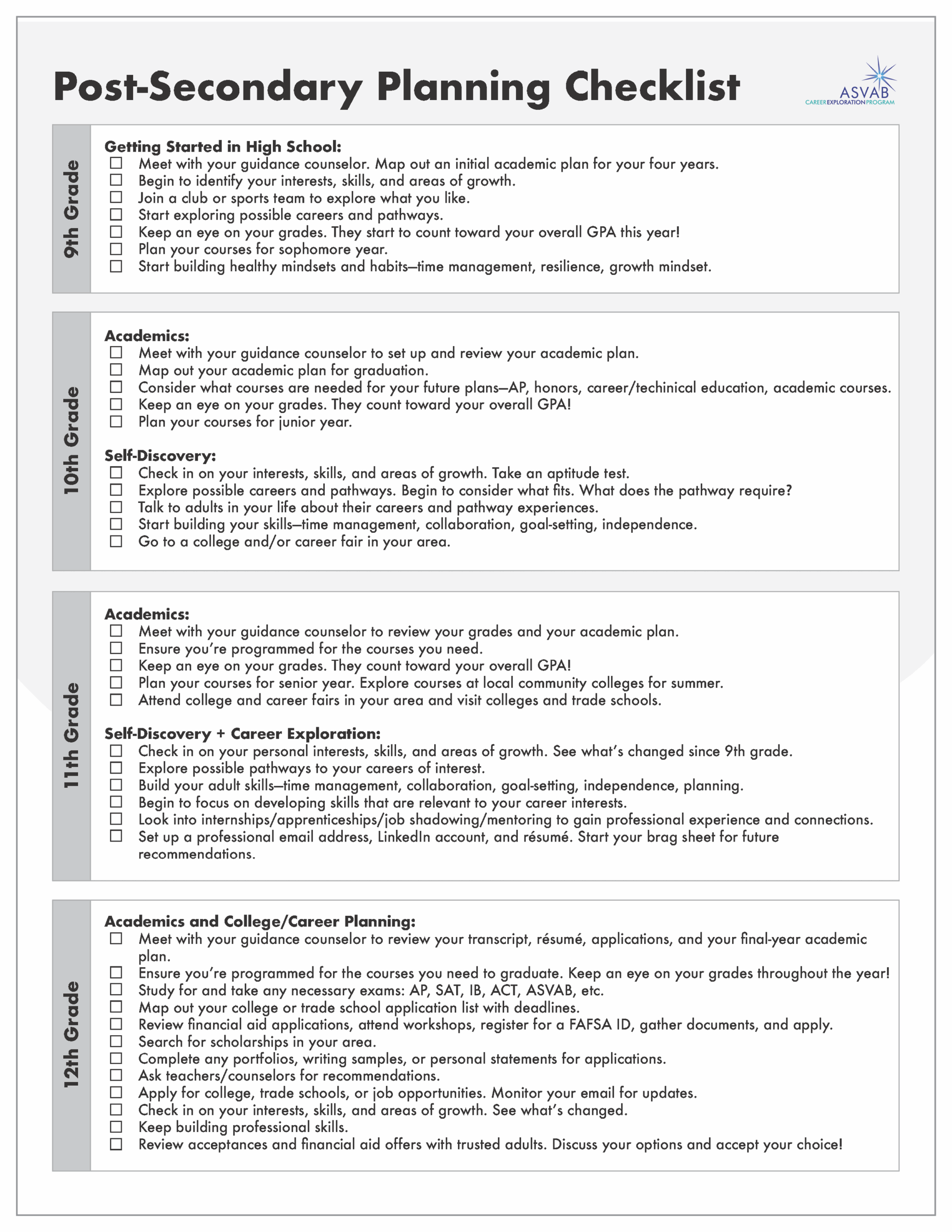 career exploration worksheet