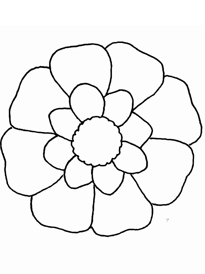 Cartoon Flower Coloring Pages Flower Coloring Page