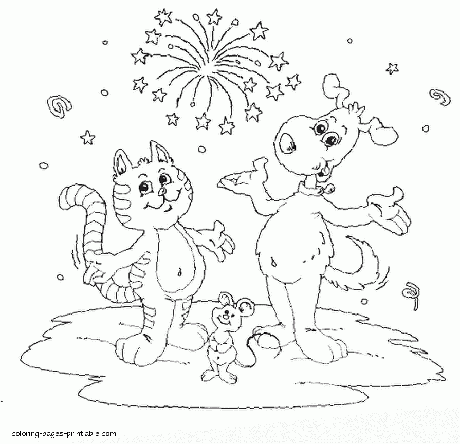 Cat Dog And Mouse Coloring Page COLORING PAGES PRINTABLE COM