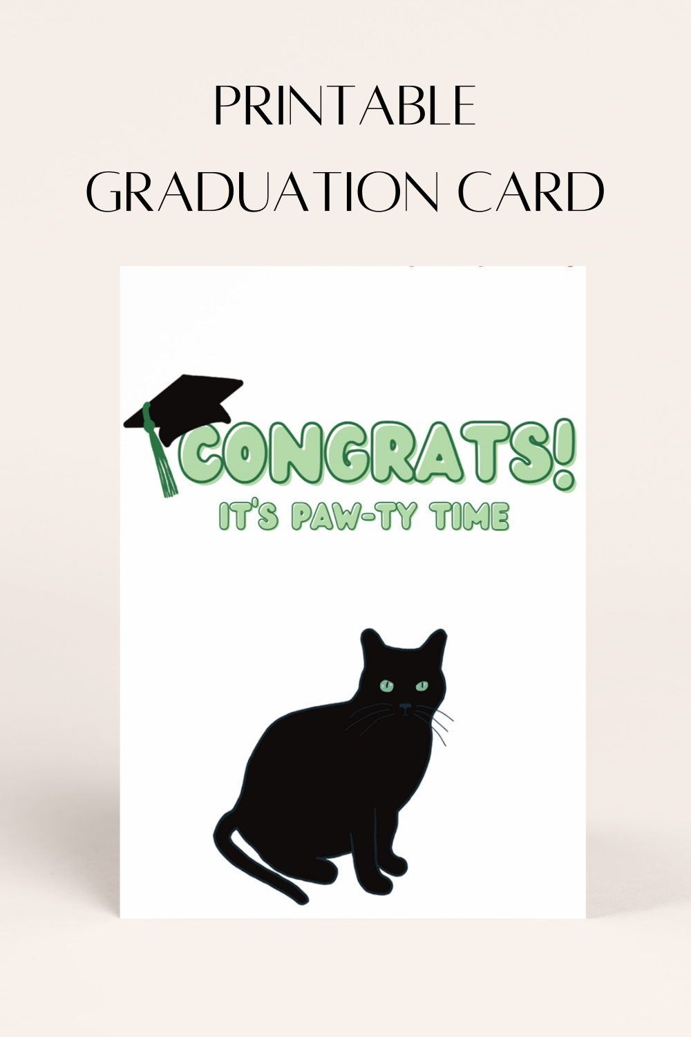 Cat themed Graduation Card Printable Cards Printables Graduation 