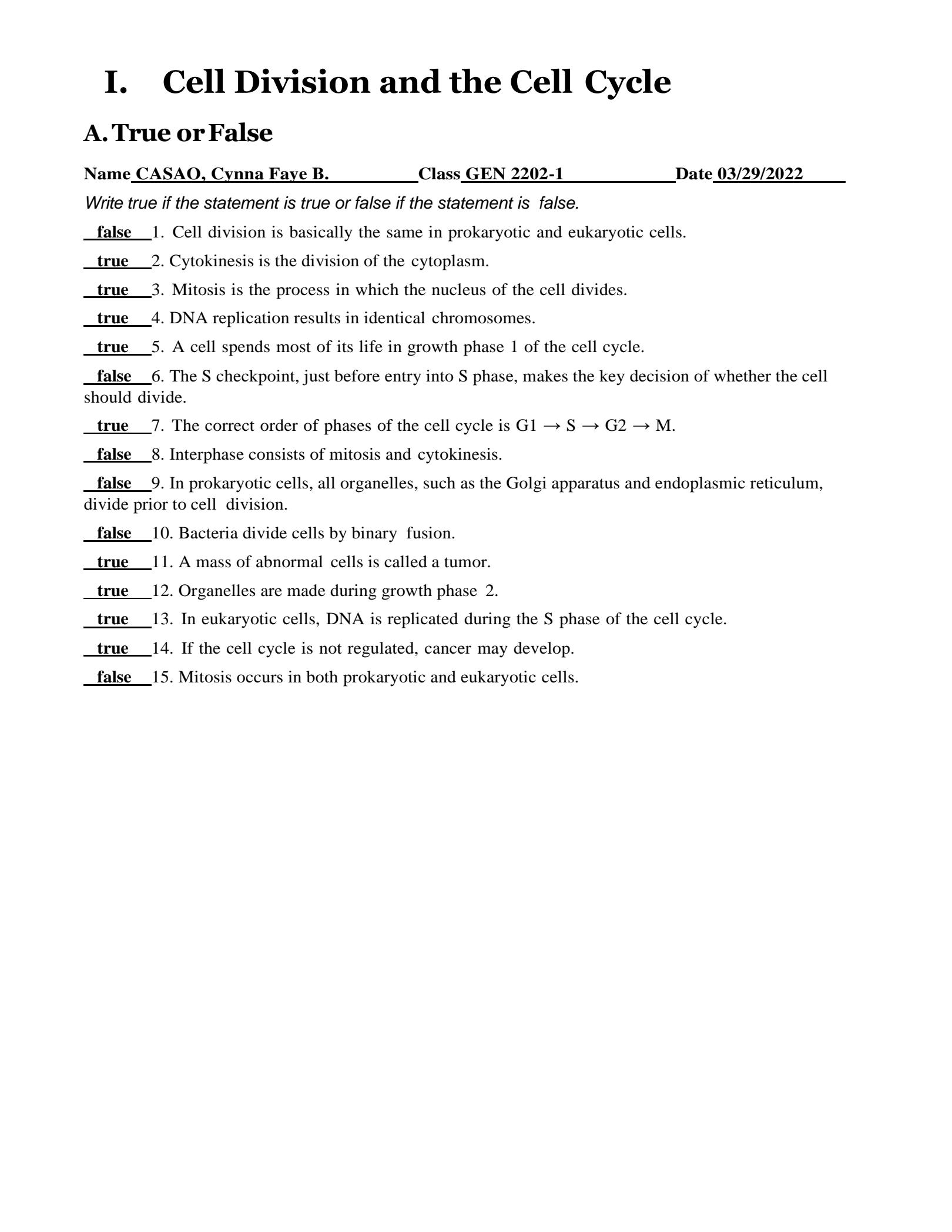 Cell Cycle Label Worksheets Library