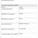 Challenging Negative Thoughts Worksheets Example Free PDF Download