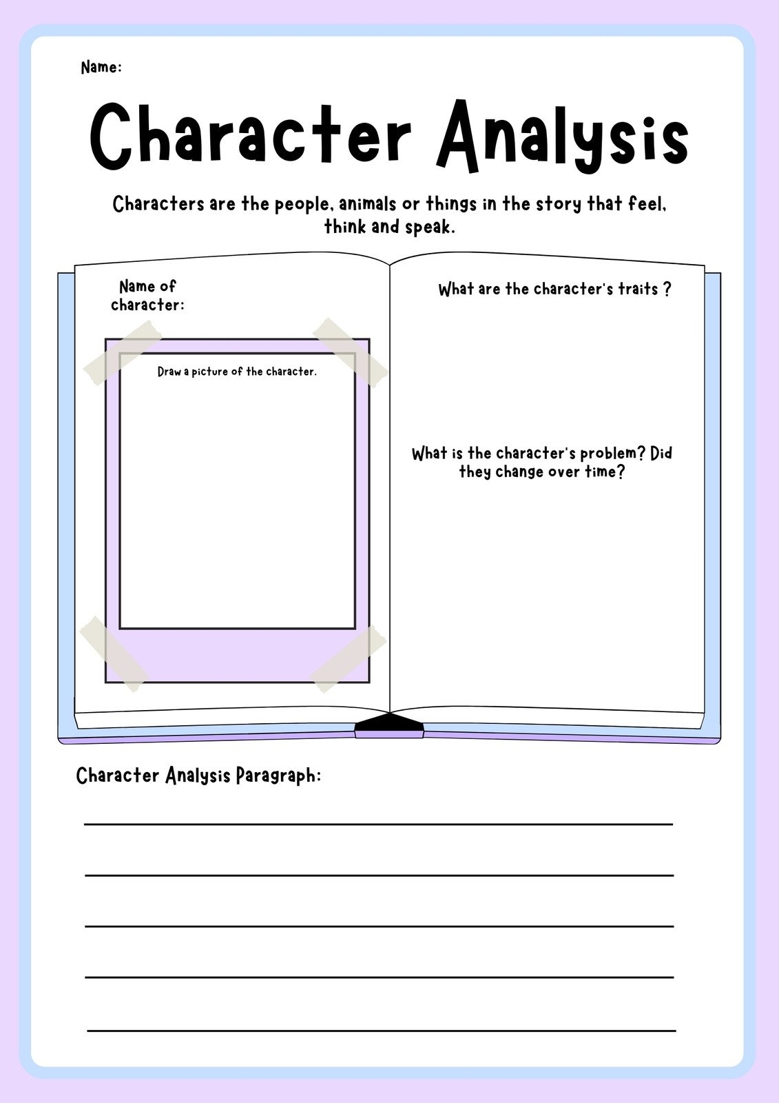 Character Analysis ESL Worksheet By Write2yifen Worksheets Library