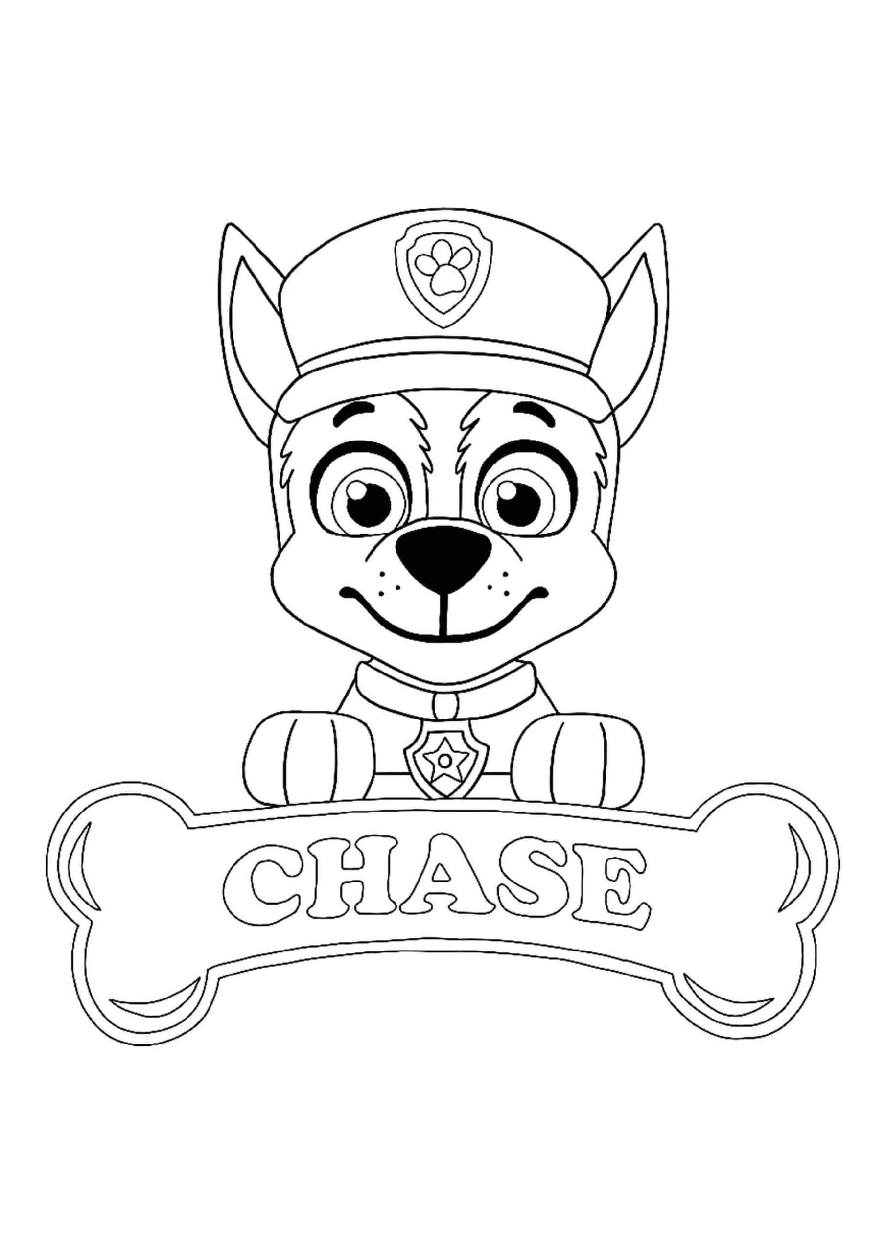 Chase Paw Patrol Coloring Pages Free Pdf Coloringfolder