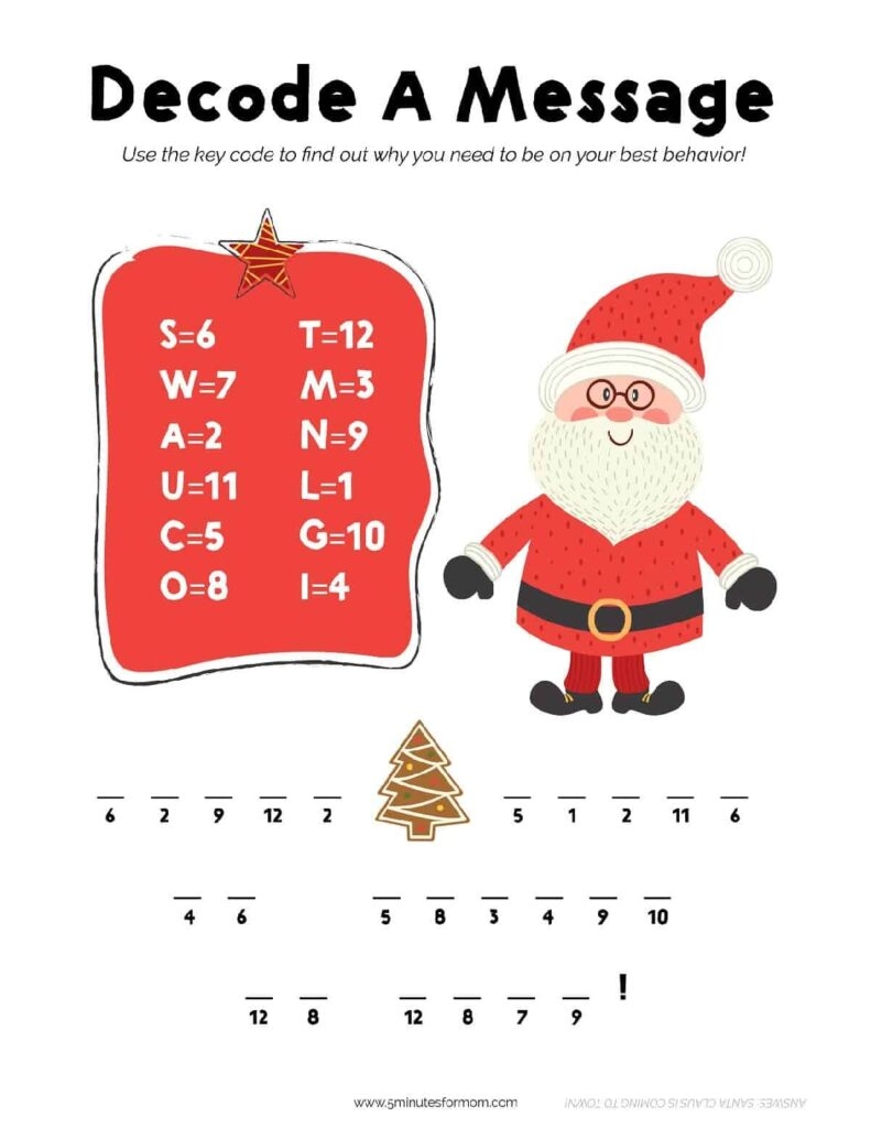 Christmas Activities For Kids Printable Fillable Form 2025