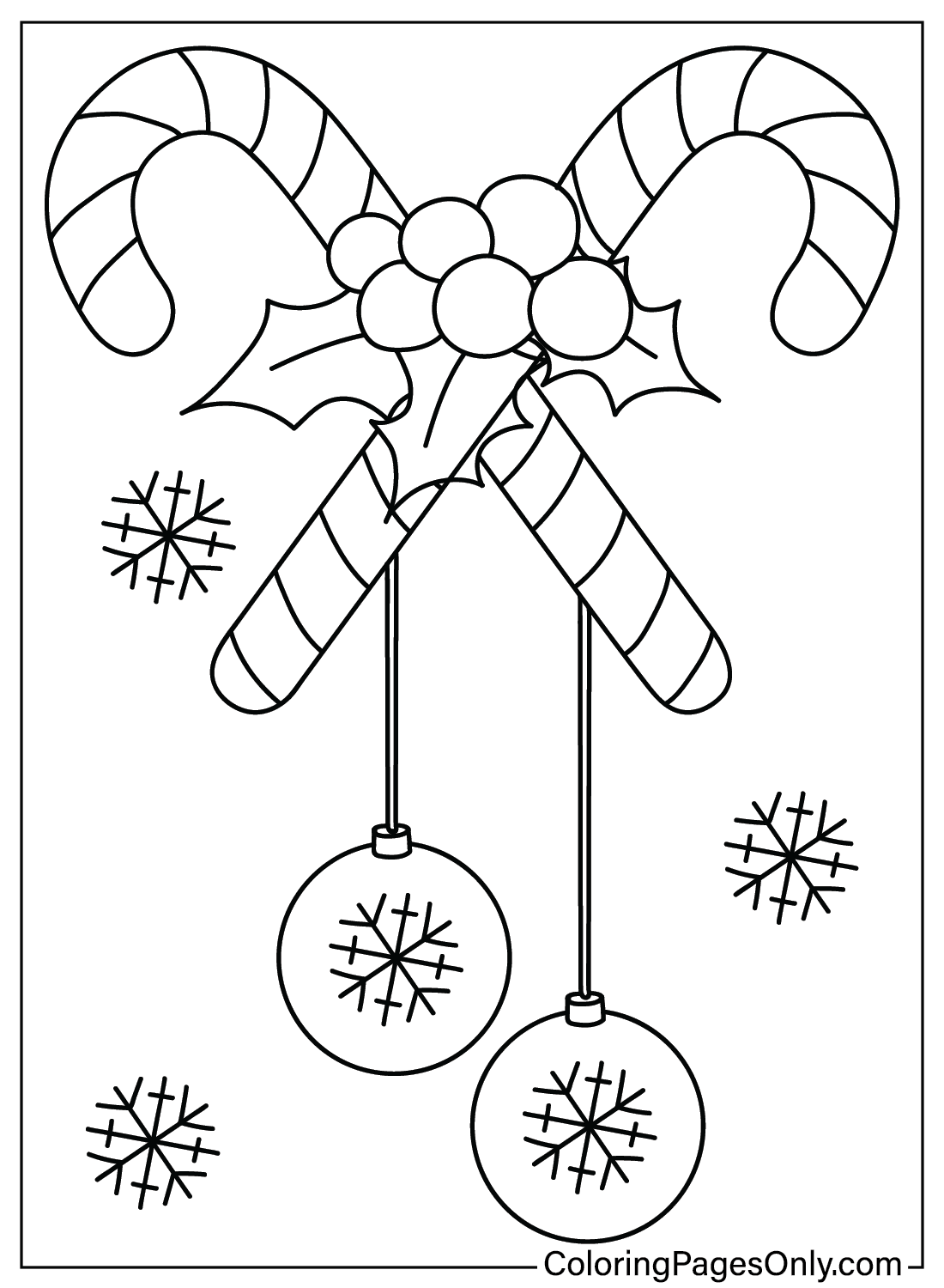 Christmas Candy Cane Coloring Page PDF Free Printable Coloring Pages