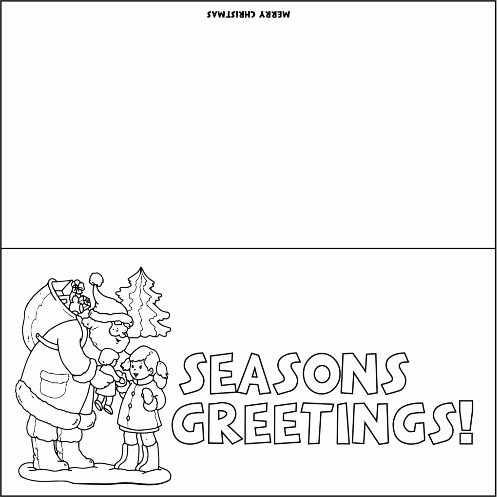 Christmas Card Colouring Printable