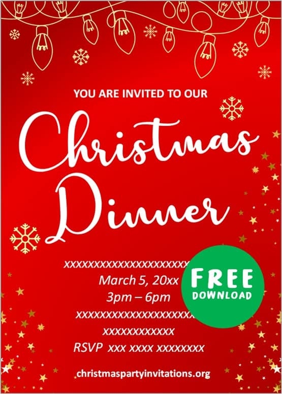 Christmas Dinner Invite Template