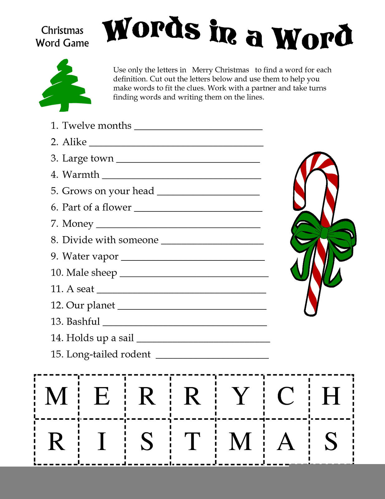 Christmas Games Adults Printable FREE Printable A Z