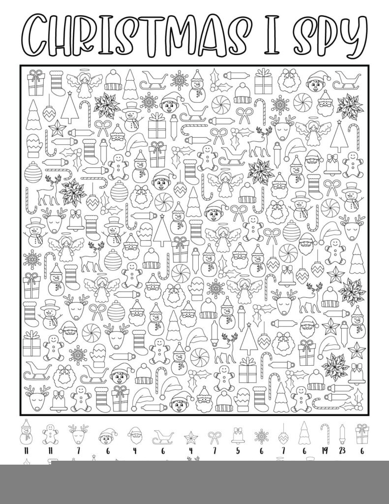 Christmas I Spy Printable FREE Printable A Z