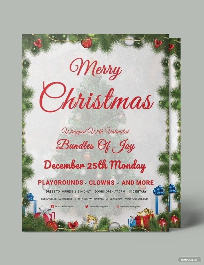 Christmas Invitation Flyer Template Download In Word Google Docs