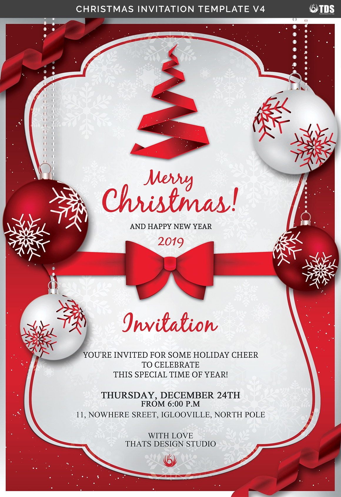 xmas invitation card template