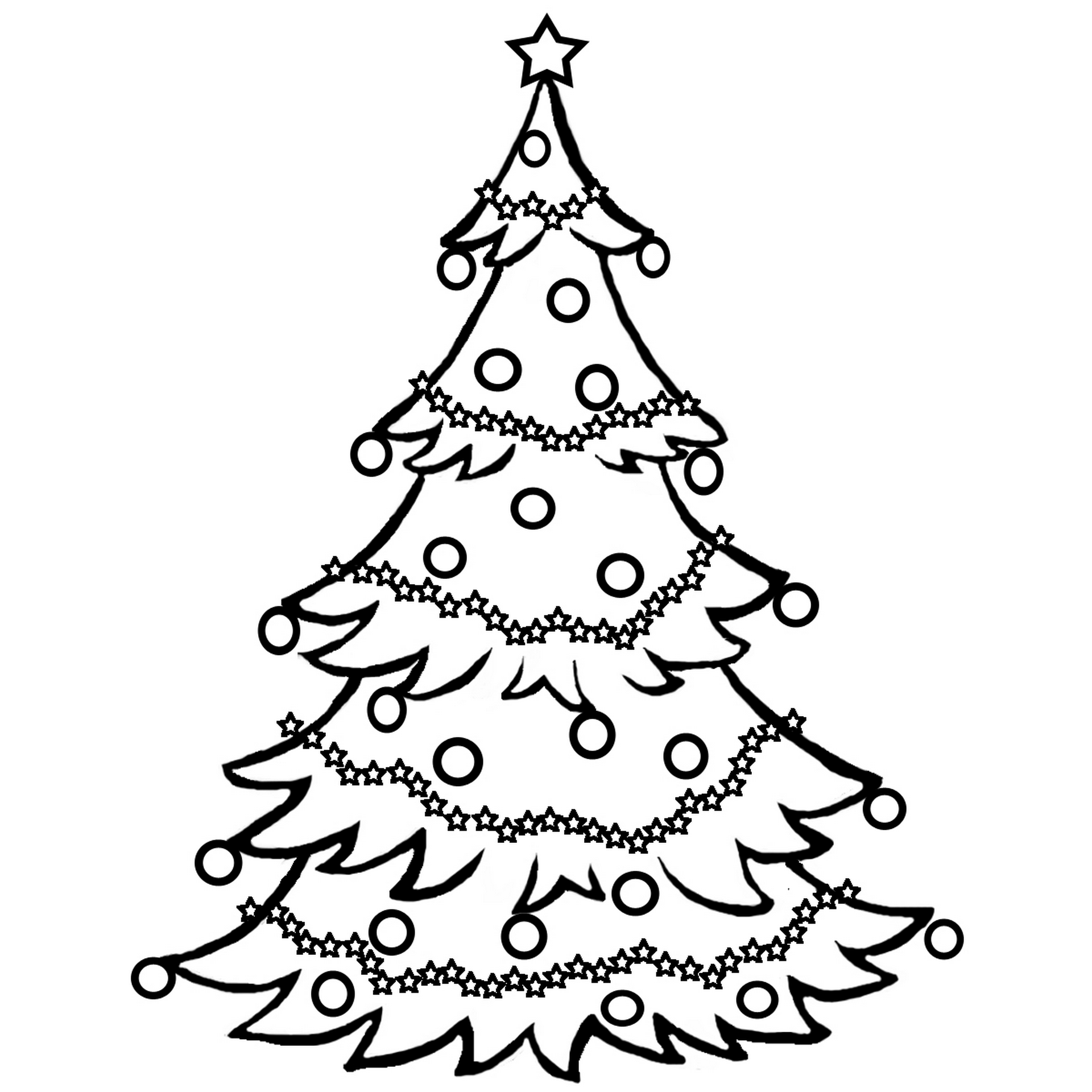 christmas tree coloring pages free