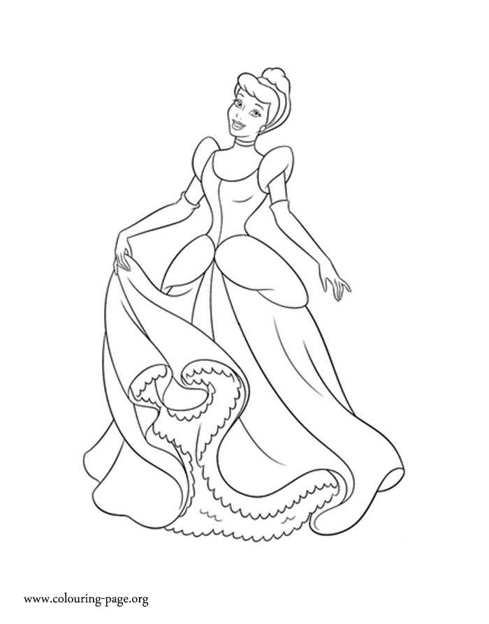 Cinderella Princess Cinderella Coloring Page