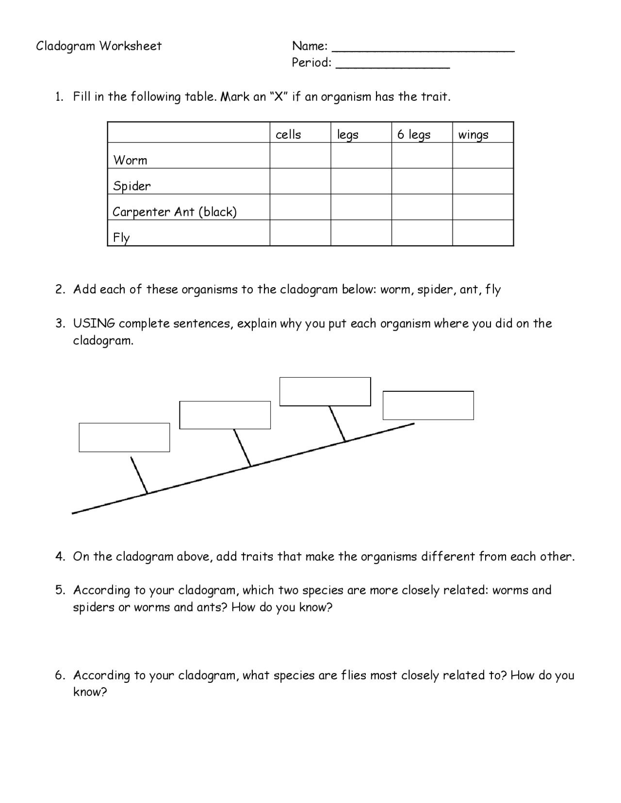 Cladogram Worksheet Study Notes Microbiology Docsity Worksheets 
