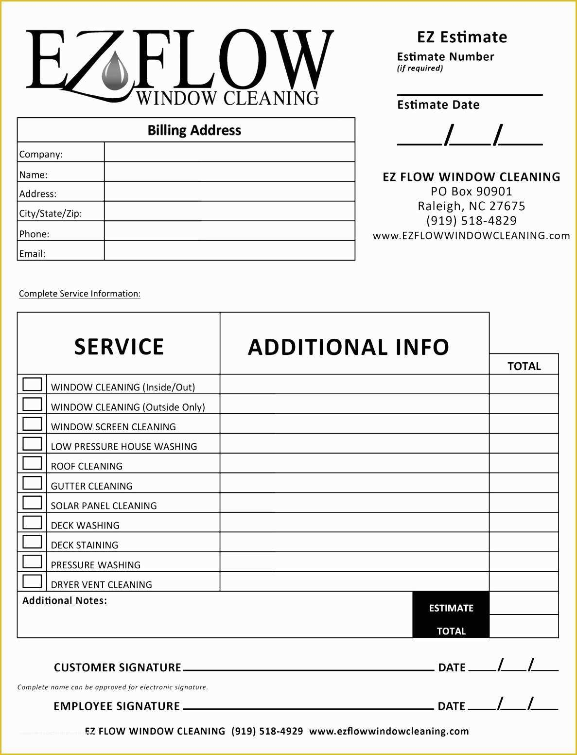 printable free cleaning proposal template
