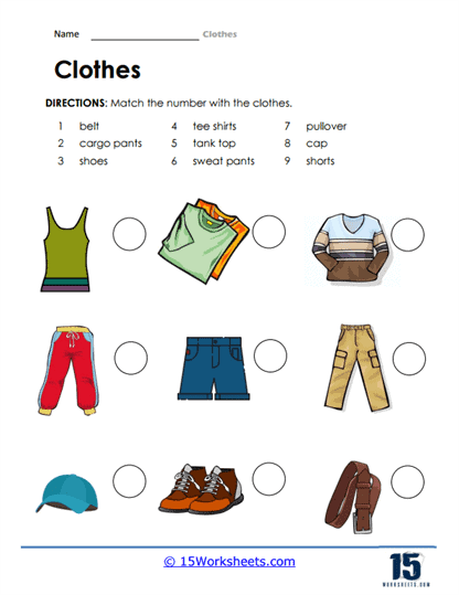 Clothing Worksheets 15 Worksheets