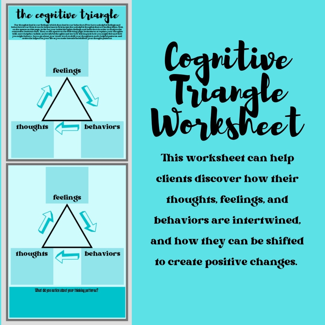 Cognitive Triangle Worksheet Etsy