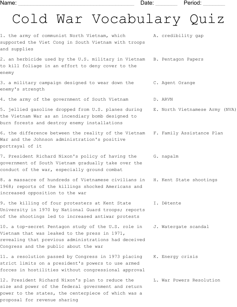 course hero vocabulary worksheet cold war vocabulary