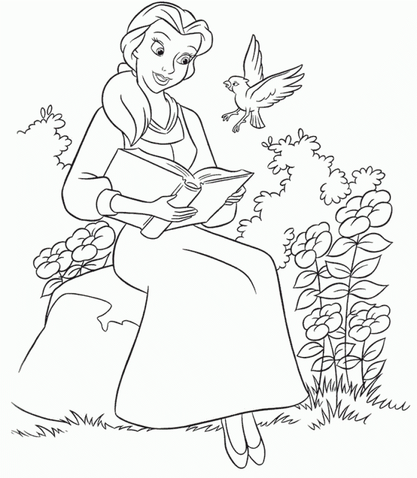 Collection Of Princess Belle Coloring Pages Free Printable