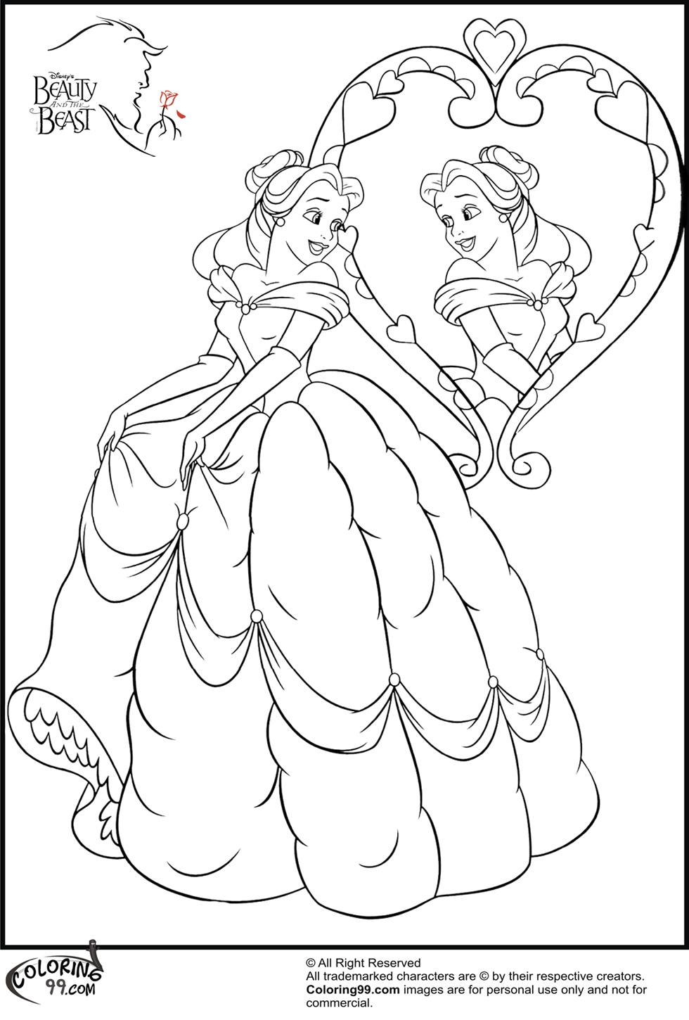 Collection Of Princess Belle Coloring Pages Free Printable