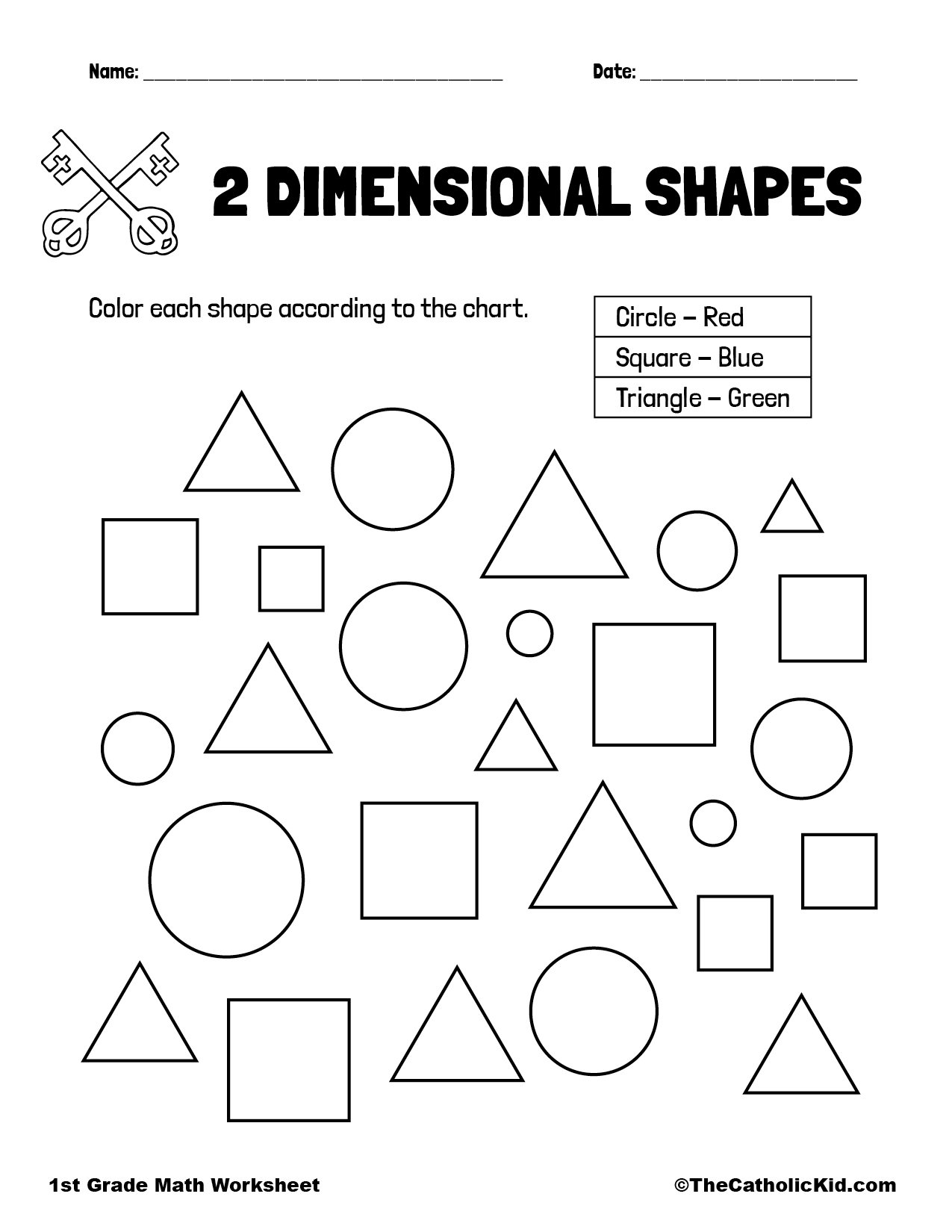 Color 2 Dimensional Shapes TheCatholicKid