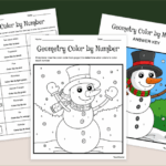 Color By Number Christmas Geometry Worksheet Teach Starter