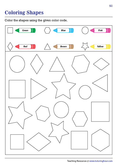 Color By Shapes Worksheets Worksheets Library