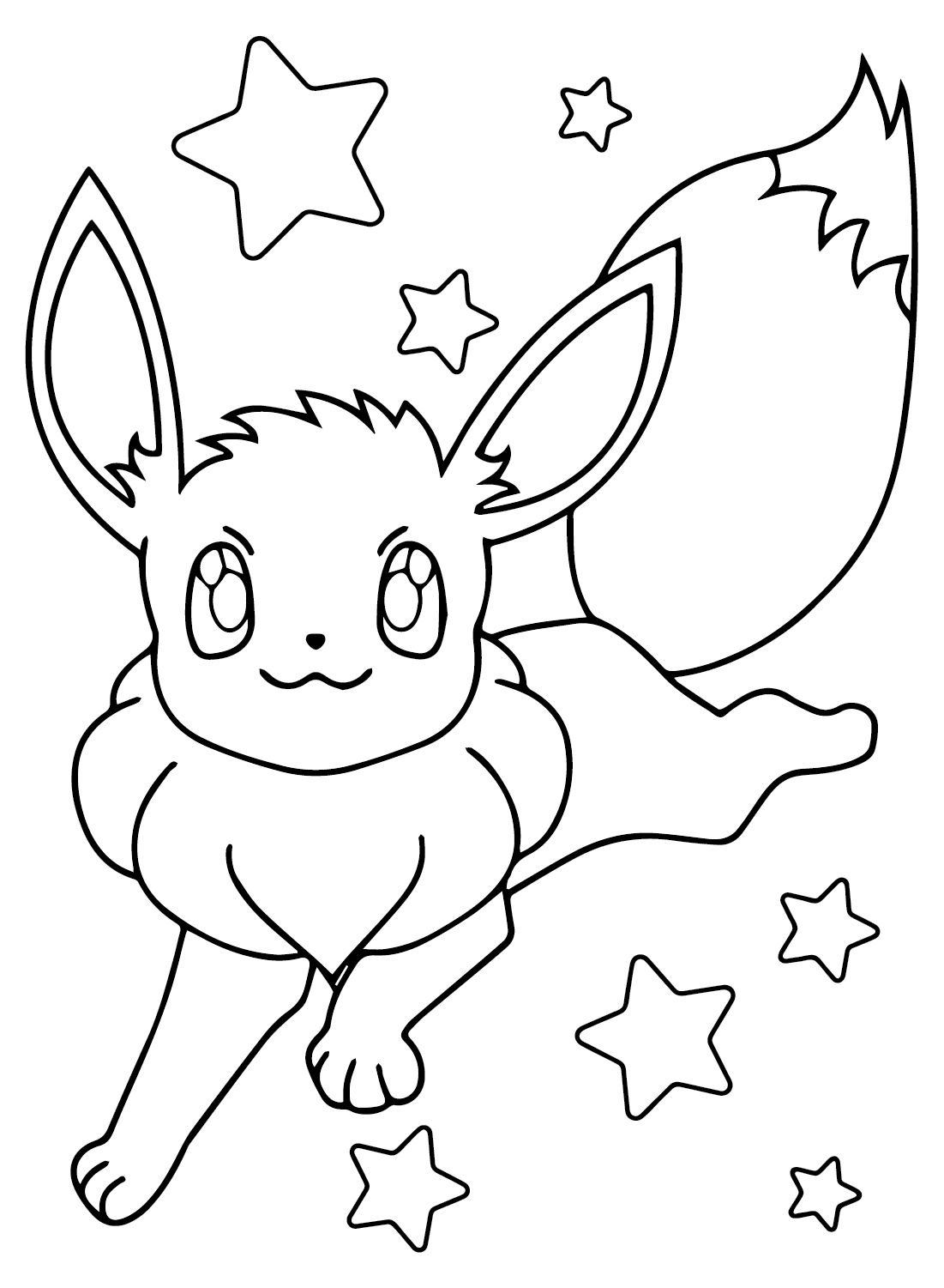 Color Page Eevee Pokemon Free Printable Coloring Pages