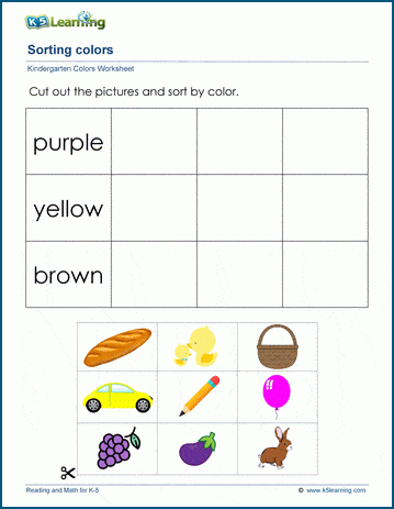 Color Recognition Worksheets For Kindergarten Worksheets For Kindergarten