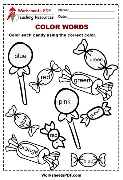 Color Words Worksheets PDF Let 39 s Learn Our Colors 