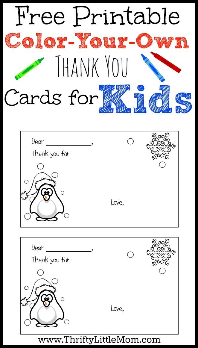 Color Your Own Printable Thank You Cards For Kids Artofit