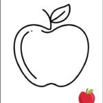 Coloring Apple Page For Kids