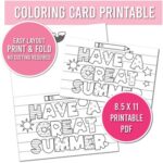 Coloring Card Summer Coloring Card Have A Great Summer Card